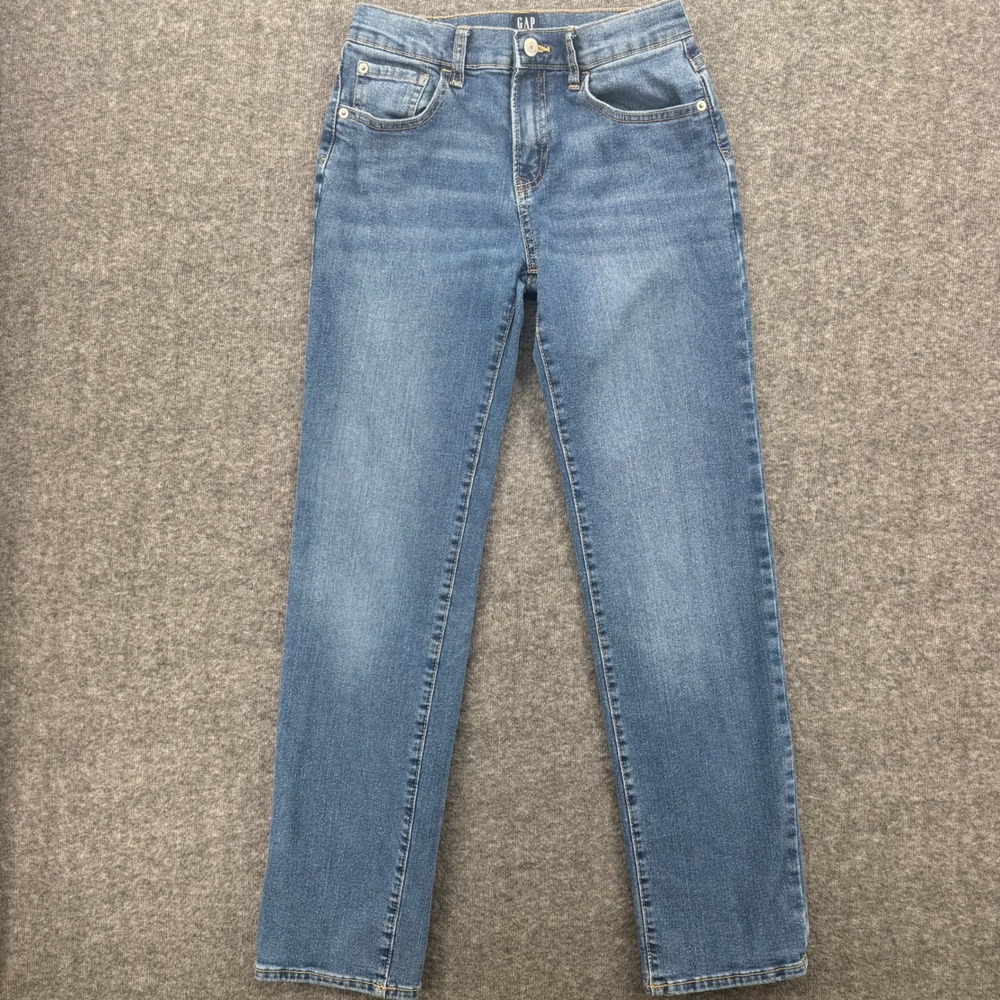 Gap Kids Boys Size 16 Original Straight Leg Jeans Medium Wash Blue Stretch Denim
